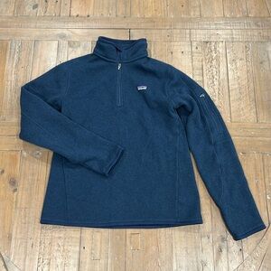 Patagonia better sweater quarter zip navy fleece knit pullover